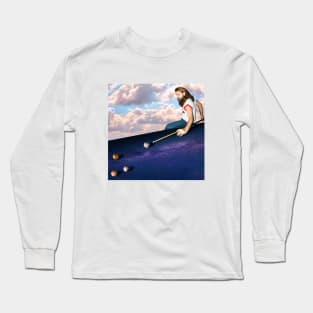 Jesus playing Pool Long Sleeve T-Shirt